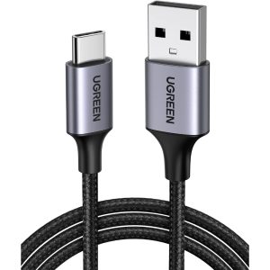 UGREEN 45073 USB-A TO USB-C CABLE ALUMINUM BRAID 2M GRAY