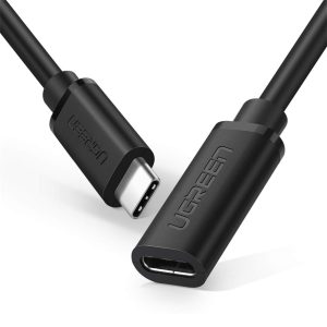 UGREEN 10387 USB TYPE-C MALE TO FEMALE 100W EXTENSION CABLE 1M