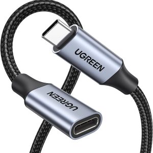 UGREEN 30205 USB-C MALE TO USB-C FEMALE EXTENSION CABLE 1M (BRAIDED GRAY)