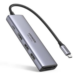 UGREEN 60384 USB-C TO 3XUSB 3.0, HDMI + TF/SD CARD PD ADAPTER