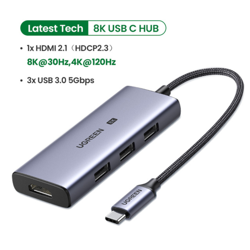UGREEN 50629 USB-C 8K 4-IN-1 3XUSB 3.0, HDMI ADAPTER - Image 5