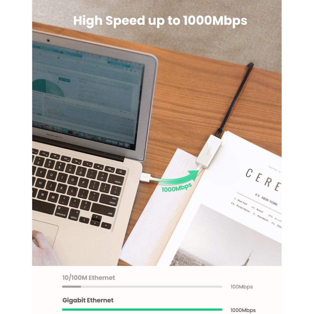 UGREEN 20255 USB 3.0 TO GIGABIT ETHERNET ADAPTER WHITE - Image 2