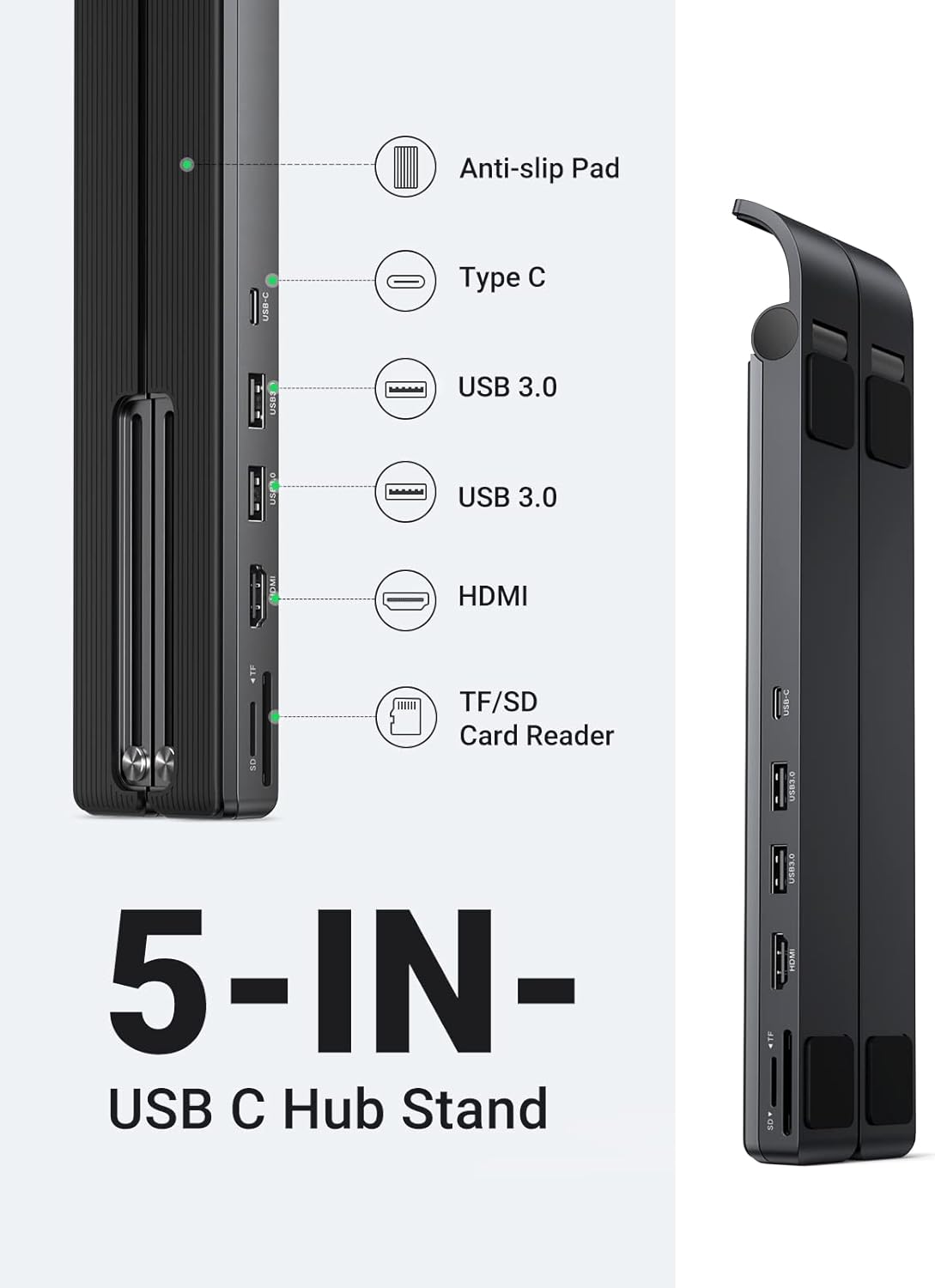 UGREEN 80551 LAPTOP STAND DOCKING STATION USB-C/USB3.0/CARD READER - Image 2