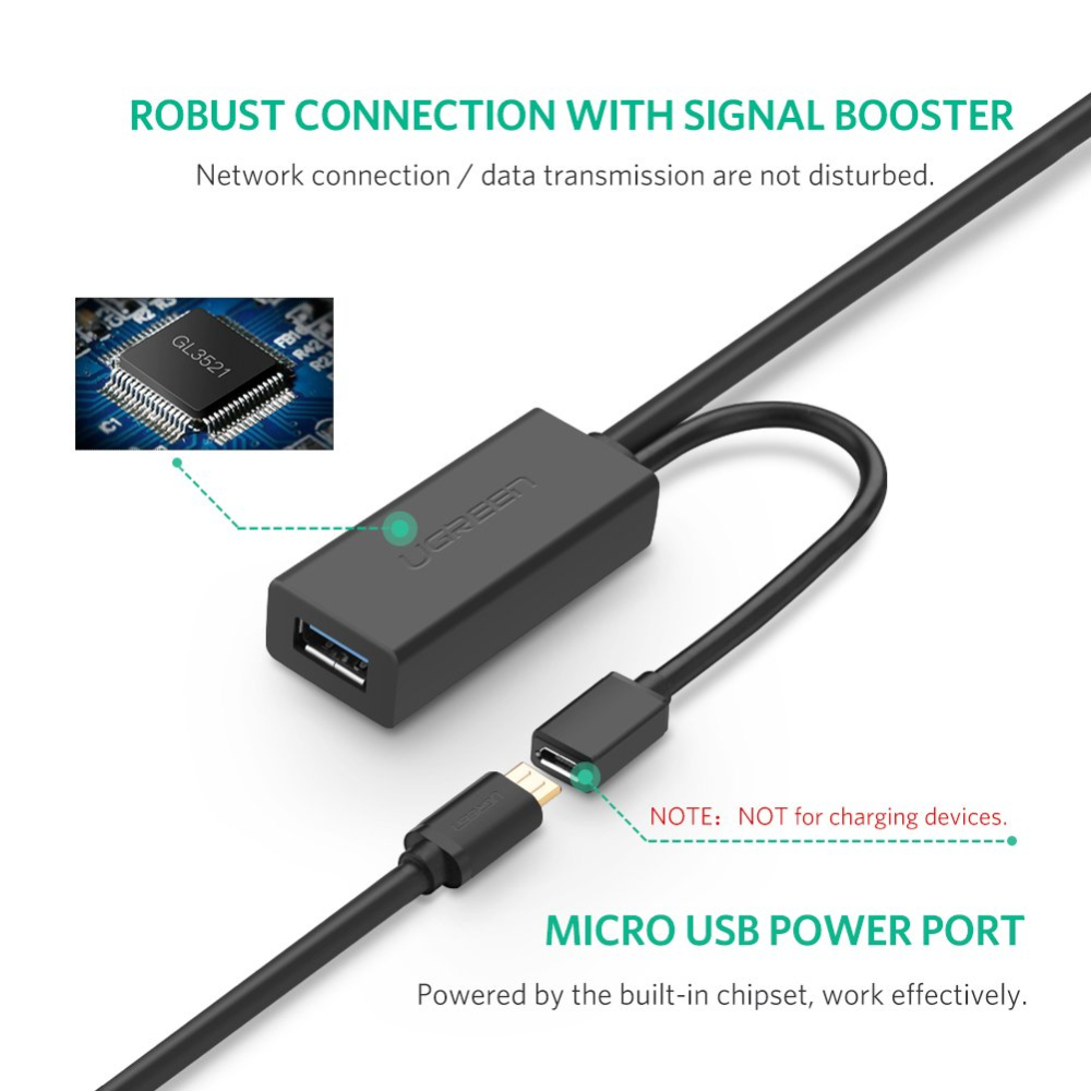 REEN 20827 USB 3.0 Active Extension Cable 10M - High Speed