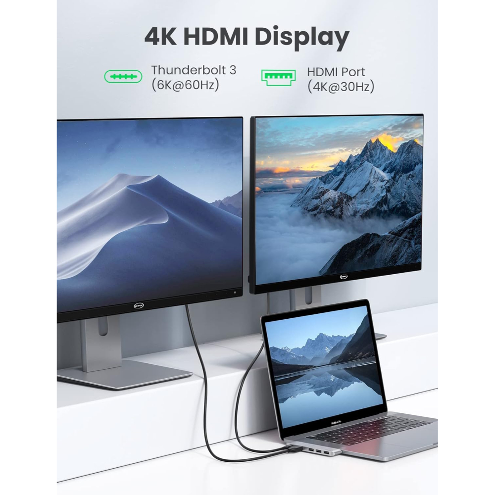 UGREEN 60559 2XUSB-C MALE TO 3XUSB3.0 1XHDMI F, 1X USB-C F, ADAPTER - Image 3