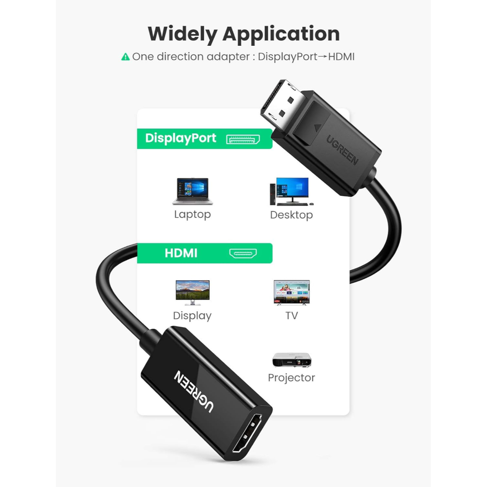 UGREEN 40362 DISPLAY PORT TO HDMI F/M CONVERTER - Image 3