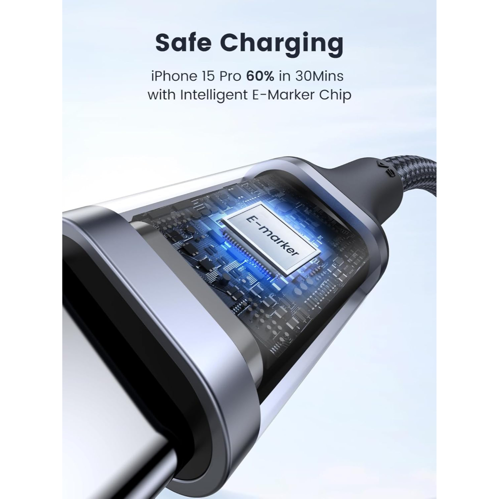 UGREEN 70429 TYPE-C TO C CABLE ALUMINUM BRAIDED 100W 2M - Image 4