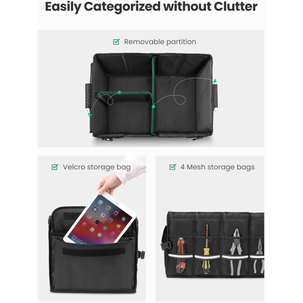 UGREEN 80710 CAR TRUNK ORGANIZER 55L OXFORD + ALUMINIUM ALLOY - Image 4