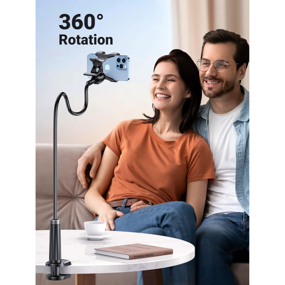 UGREEN 80906 GOOSENECK PHONE HOLDER FOR DESK & BED 360° ROTATION BLACK - Image 3