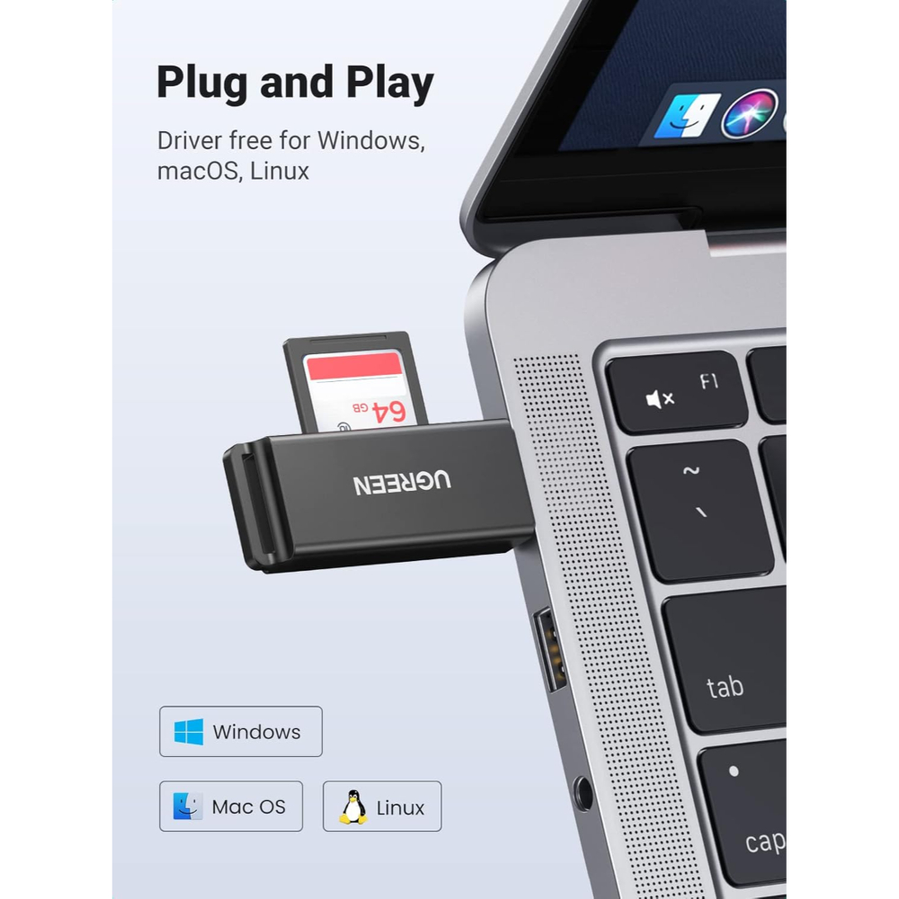 UGREEN 40752 USB 3.0 Dual Slot SD and TF Card Reader