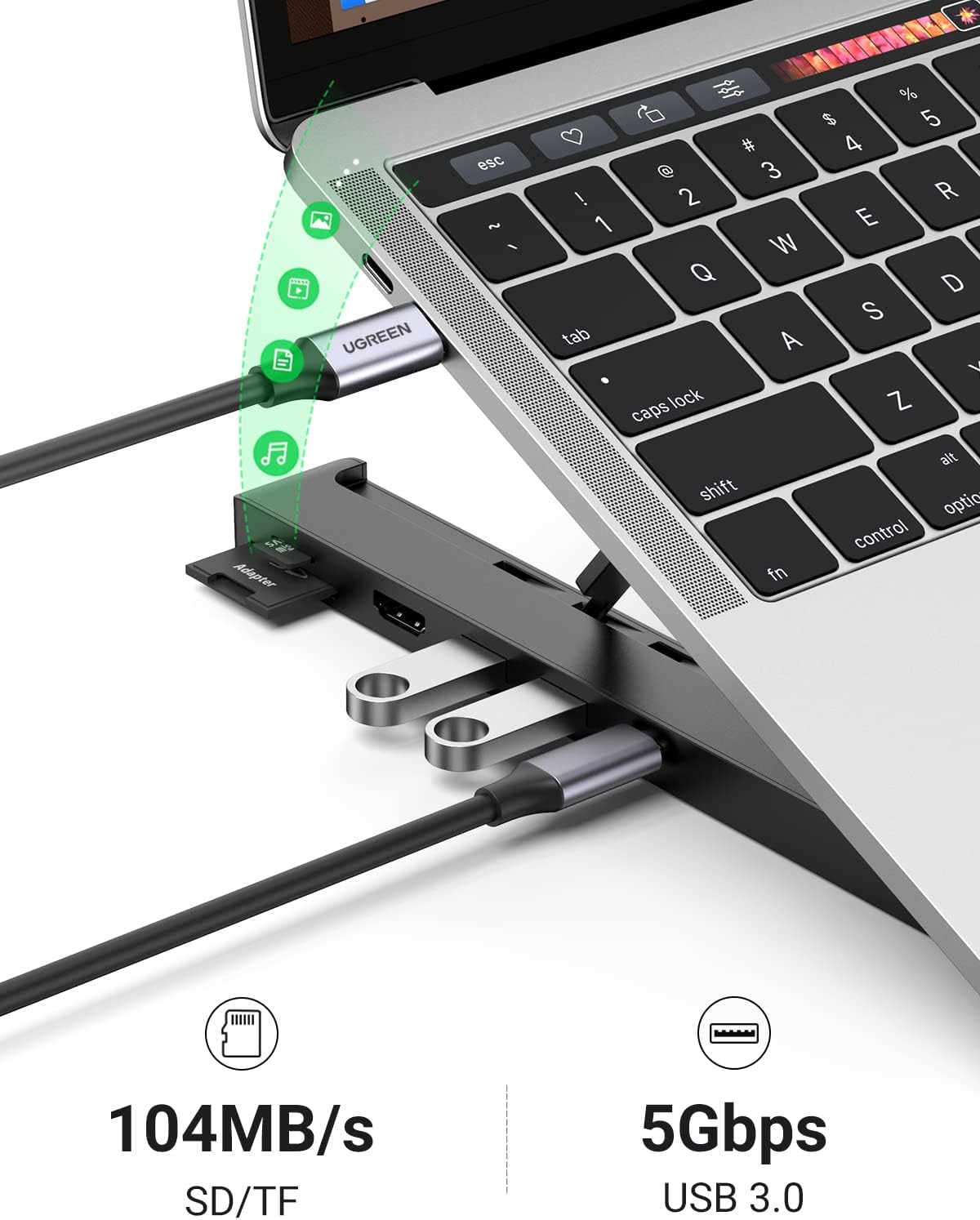 UGREEN 80551 LAPTOP STAND DOCKING STATION USB-C/USB3.0/CARD READER - Image 6
