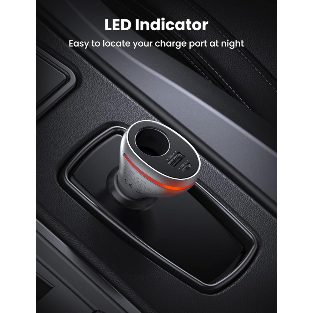 UGREEN 60712 Dual Port Single Extension PD 20W Car Charger
