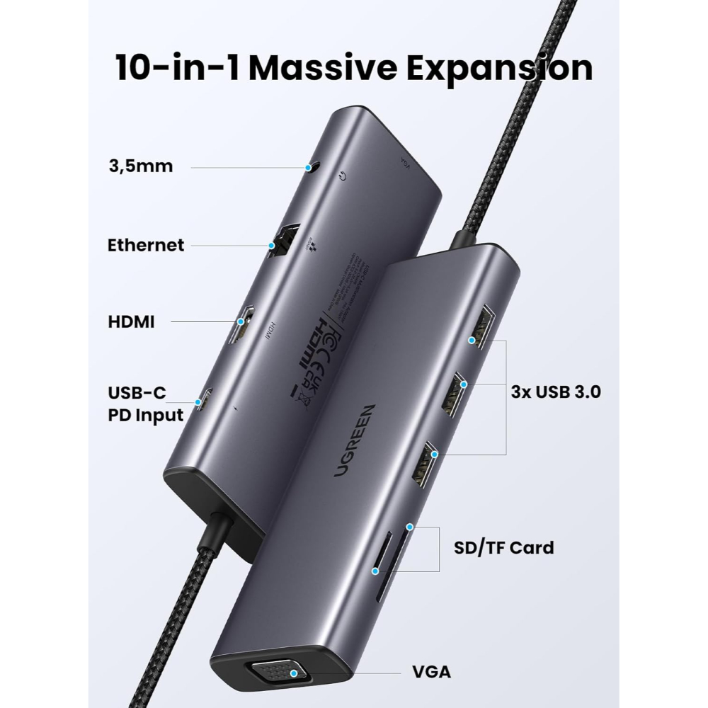 UGREEN 15601 USB-C 10-IN-1 MULTIFUNCTION ADAPTER - Image 7