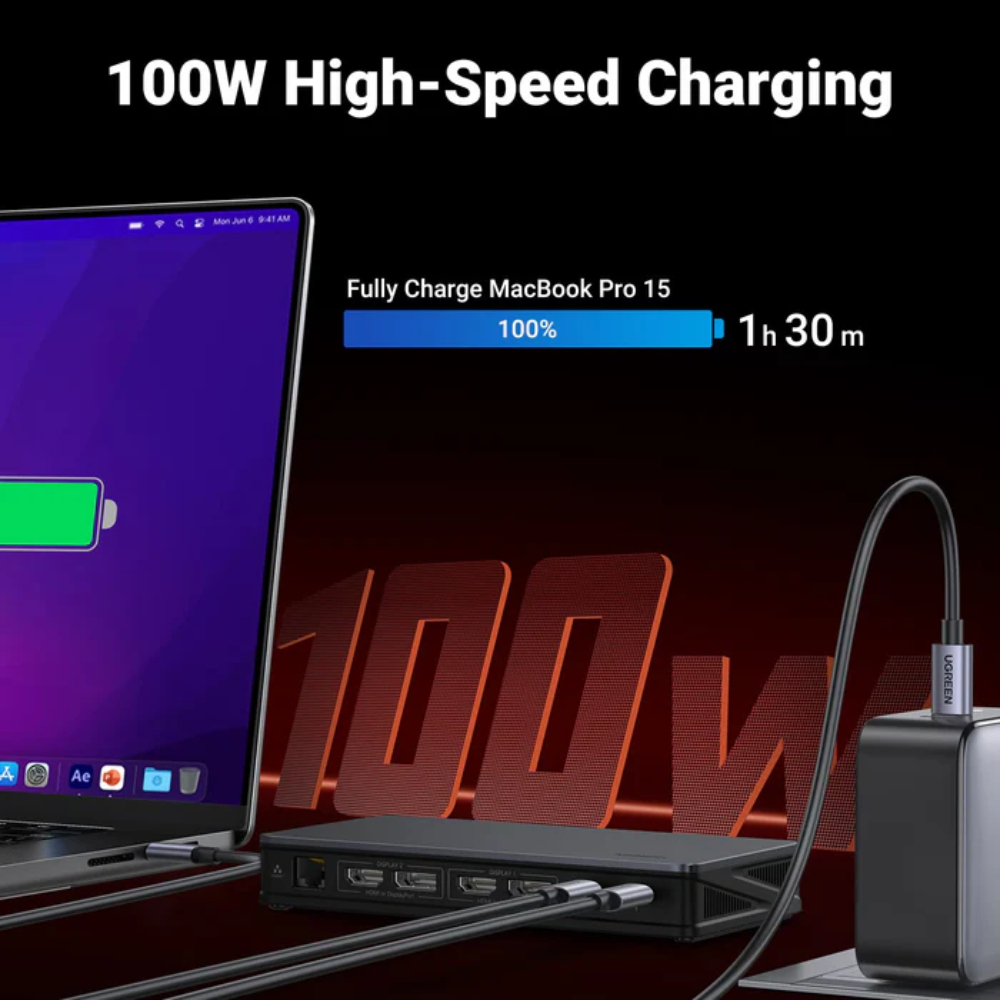 UGREEN 90912 USB-C 9-IN-1 TRIPLE DISPLAY DOCKING STATION - Image 7