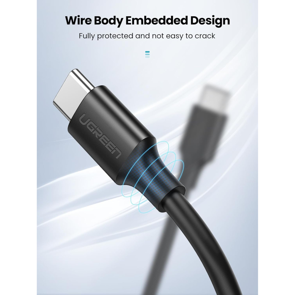 UGREEN 10306 TYPE-C TO TYPE-C USB2.0 CABLE 3A BLACK 2M - Image 8