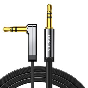 UGREEN 10728 3.5MM STRAIGHT TO 90 AUDIO CABLE 3M FLAT
