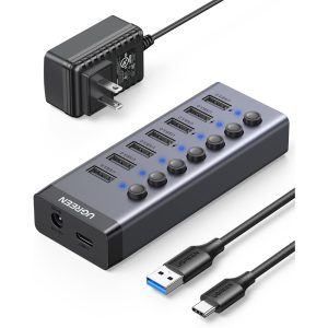 UGREEN 90306 7-PORTS USB 3.0 HUB WITH 12V POWER ADAPTER