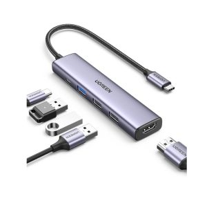 UGREEN 15495 5-IN-1 USB-C TO 4K HDMI, 3XUSB-A, 100W PD, ADAPTER