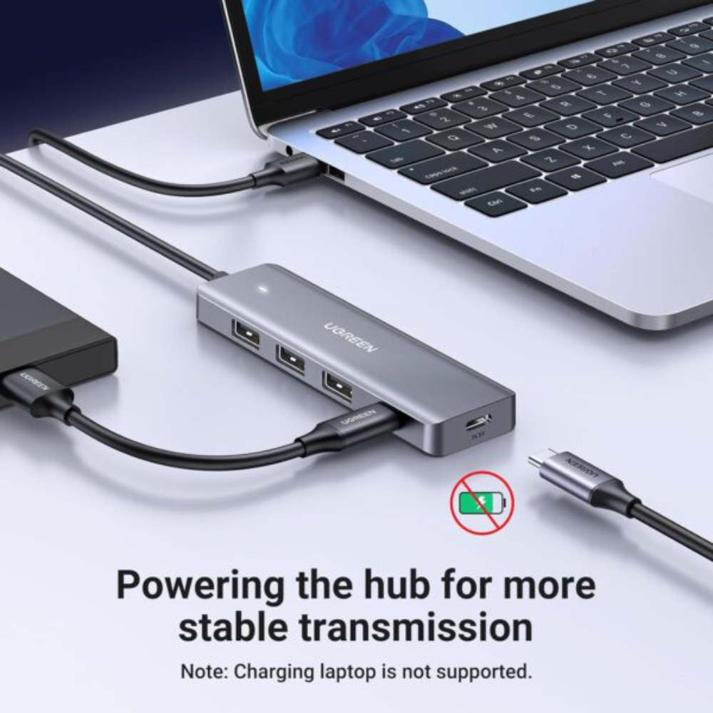 UGREEN 15920 4-PORTS USB 3.0 HUB 5GBPS CABLE LENGTH 2FT - Image 4