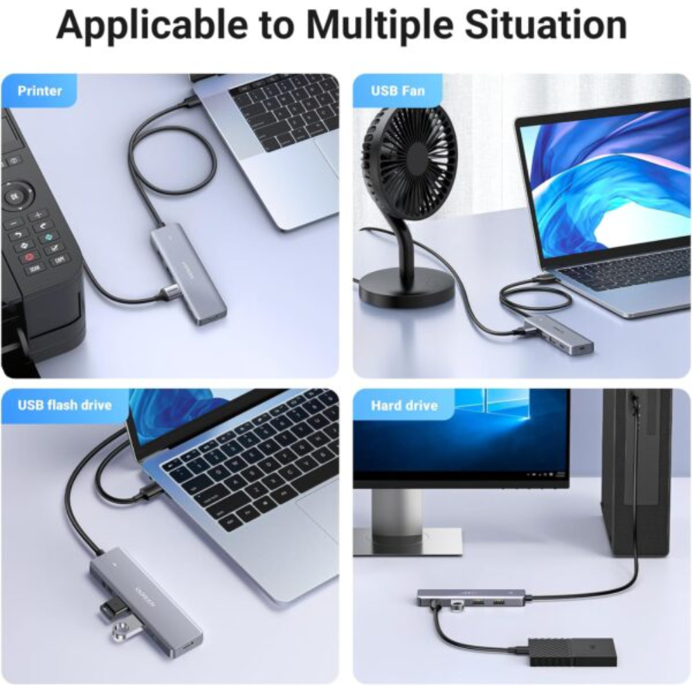 UGREEN 15920 4-PORTS USB 3.0 HUB 5GBPS CABLE LENGTH 2FT - Image 6