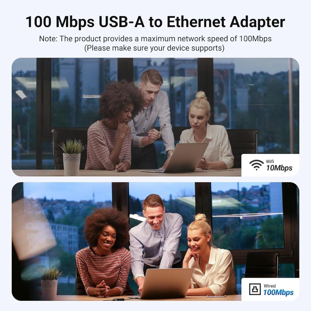 UGREEN 20254 USB 2.0 TO ETHERNET 10/100MBPS ADAPTER BLACK - Image 4
