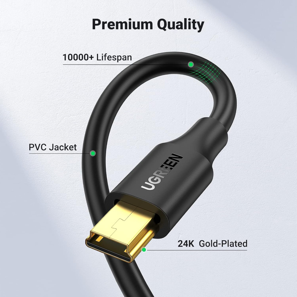 UGREEN 30472 USB 2.0 MALE TO MINI 5PIN MALE CABLE 2M - Image 9