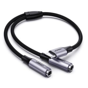 UGREEN 30732 USB TYPE-C TO 3.5MM 2 FEMALE AUDIO CABLE