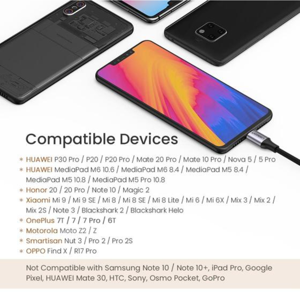 UGREEN 30732 USB TYPE-C TO 3.5MM 2 FEMALE AUDIO CABLE - Image 5
