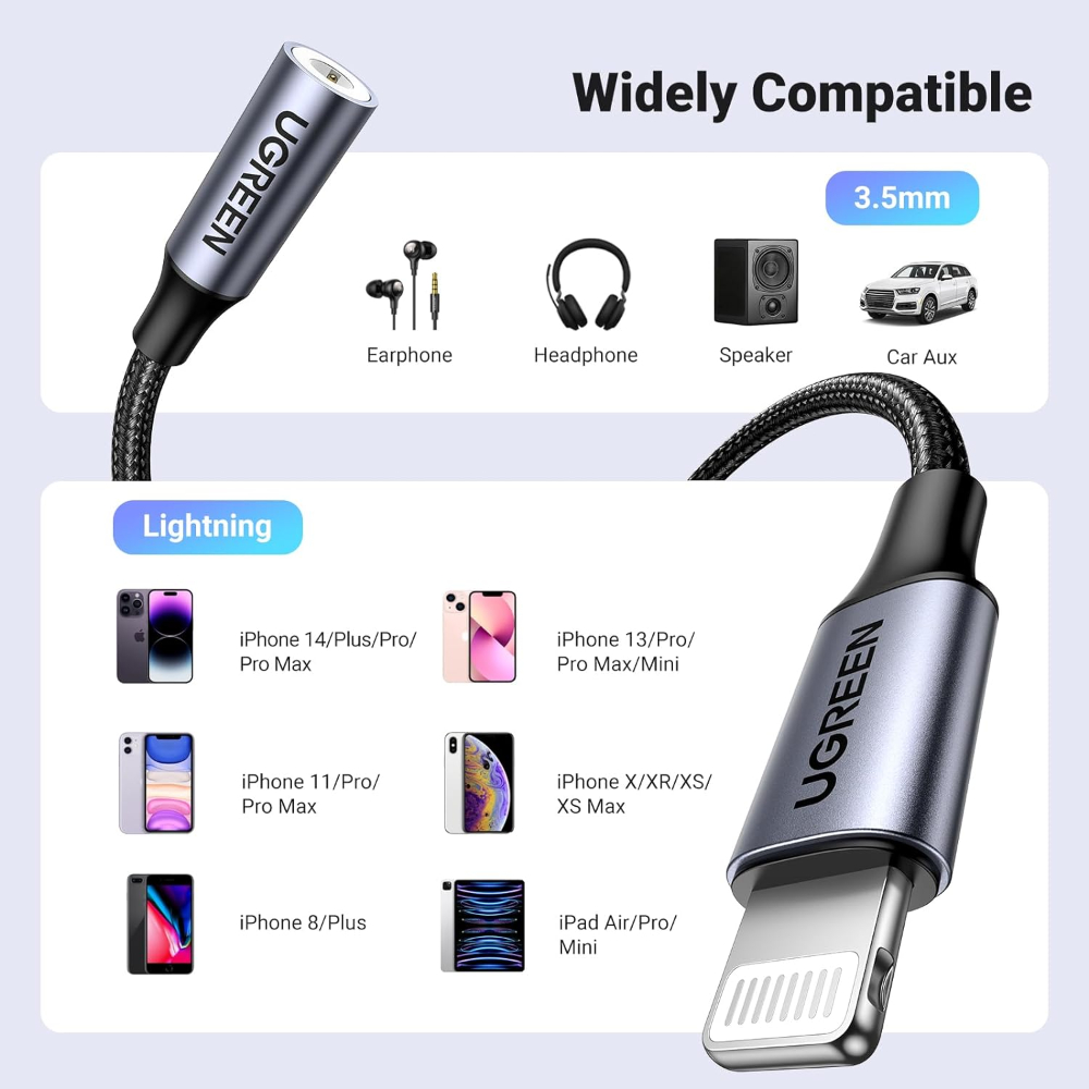 UGREEN 30756 LIGHTNING M TO FEMALE AUDIO CABLE - Image 4