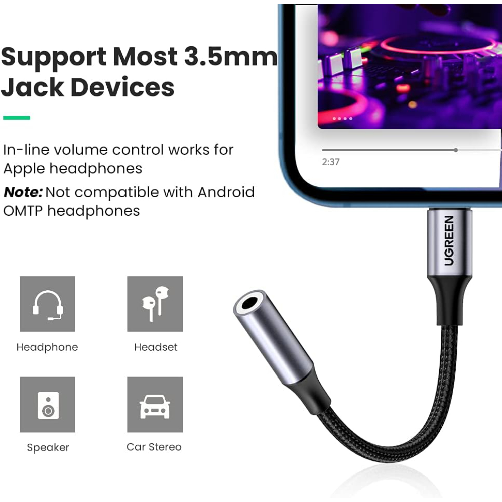 UGREEN 30756 LIGHTNING M TO FEMALE AUDIO CABLE - Image 8