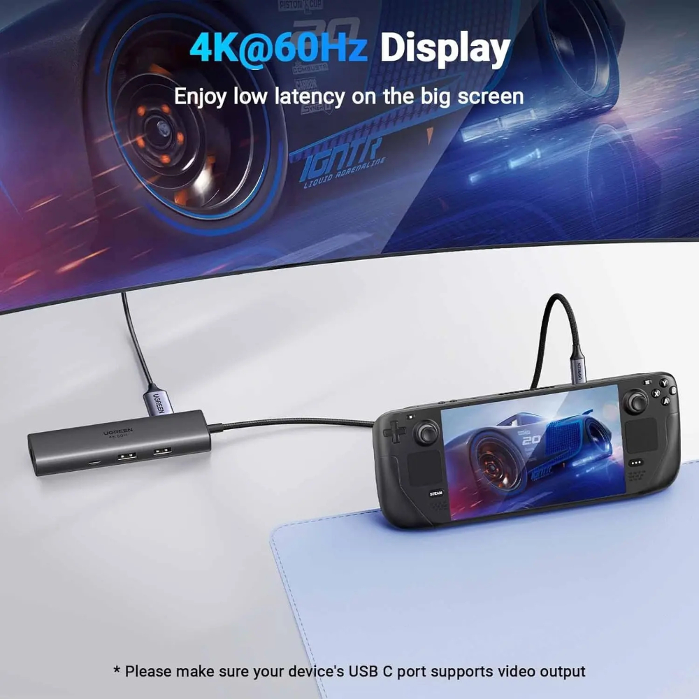 UGREEN 45000 6-IN-1 USB-C TO 2XUSB-A, 1XHDMI, 1XRJ45, 1XUSB-C, PD100W ADAPTER - Image 5