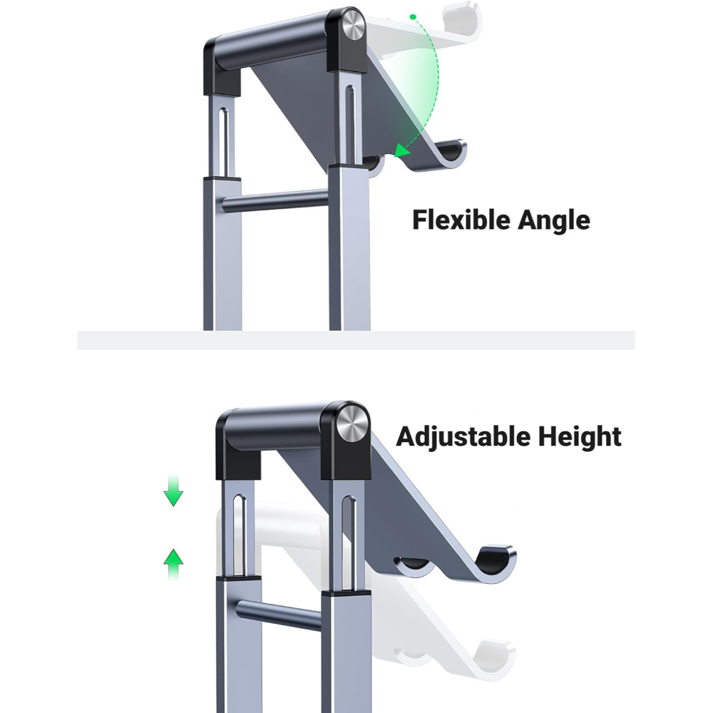 UGREEN 50324 MULTI-ANGLE ADJUSTABLE METAL DESKTOP PHONE STAND GREY - Image 3
