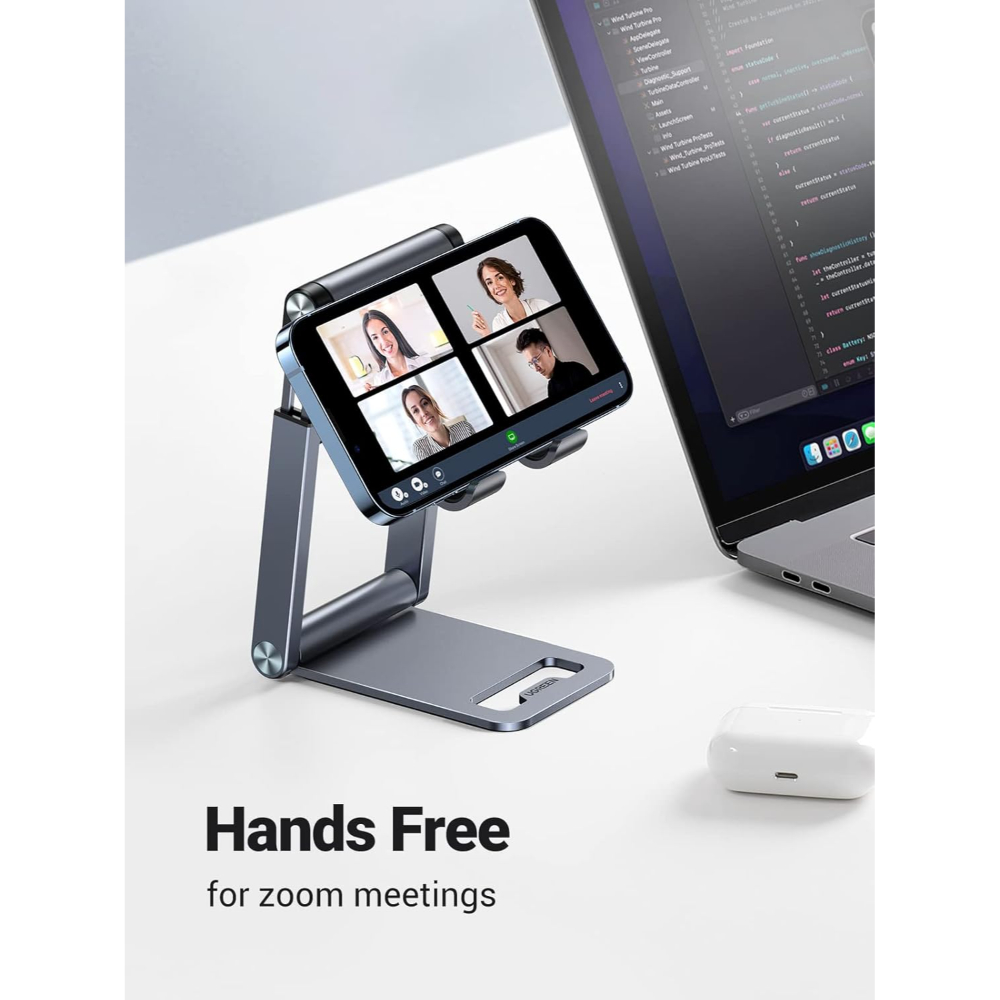UGREEN 50324 MULTI-ANGLE ADJUSTABLE METAL DESKTOP PHONE STAND GREY - Image 4