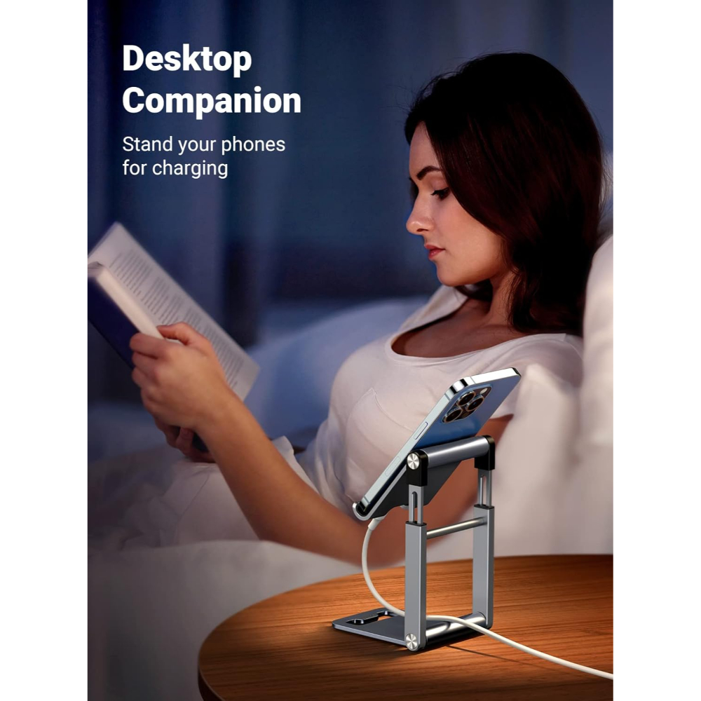 UGREEN 50324 MULTI-ANGLE ADJUSTABLE METAL DESKTOP PHONE STAND GREY - Image 5