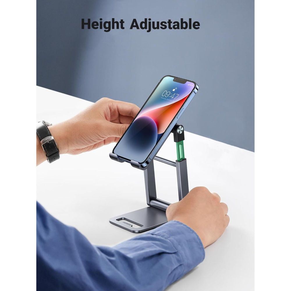 UGREEN 50324 MULTI-ANGLE ADJUSTABLE METAL DESKTOP PHONE STAND GREY - Image 2