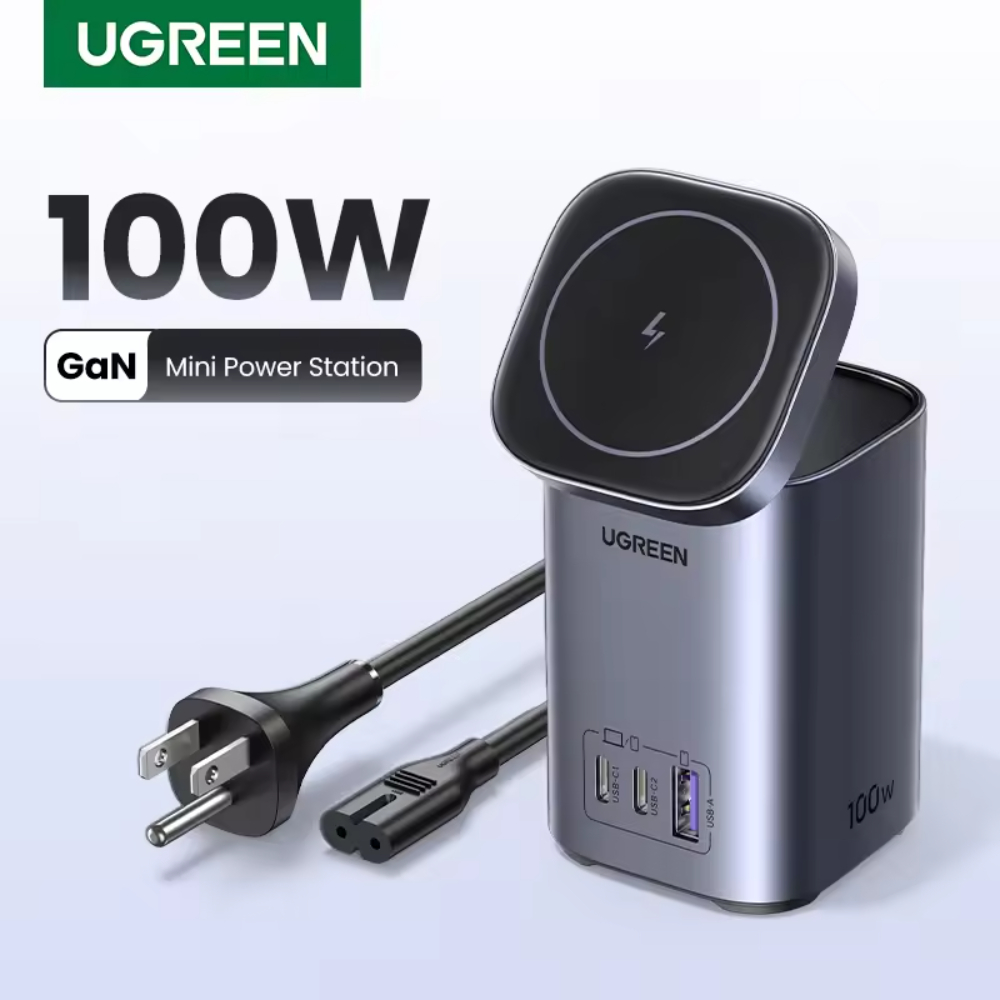 UGREEN 55321 NEXODE 65W 2-IN-1 Qi2 GAN DESKTOP FAST CHARGER ( 2XUSB-C, 1XUSB-A, 1XW/L CHARGER ) - Image 2