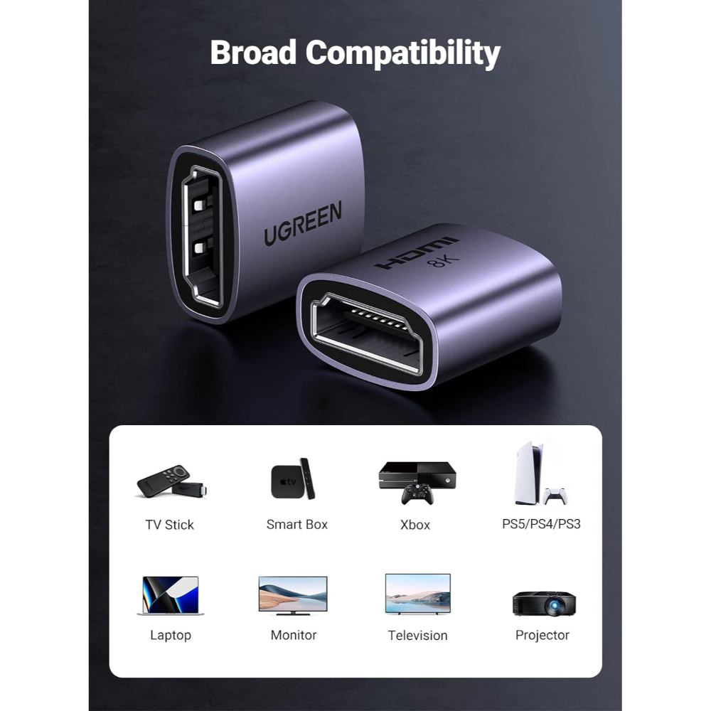 UGREEN 90592 HDMI 8K FEMALE TO FEMALE COUPLER ADAPTER - Image 5