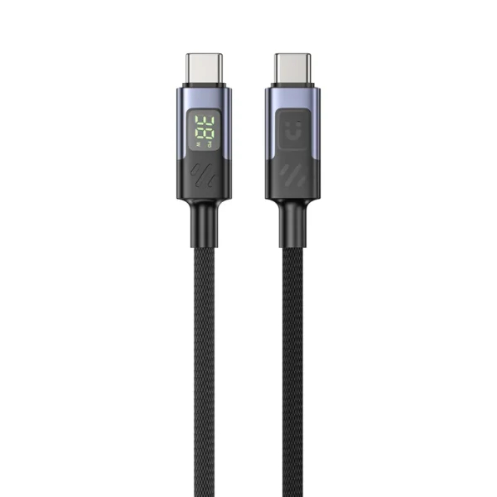 Unitek C14158ABK01-1M USB-C to C Charging Cable with LED Display 60W 1M Braided connectors