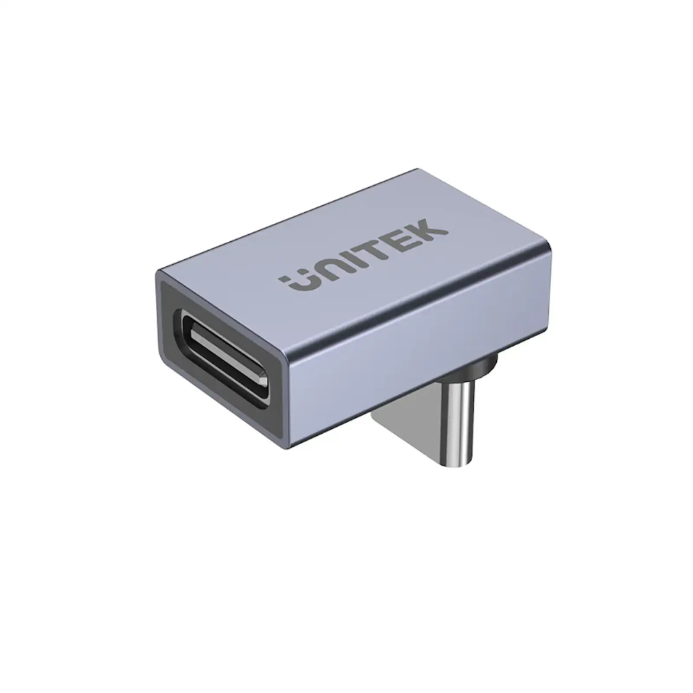 UNITEK A1039GY01 USB-C 90 DEGREE RIGHT ANGLE MALE TO F/M ADAPTER 8K 240W