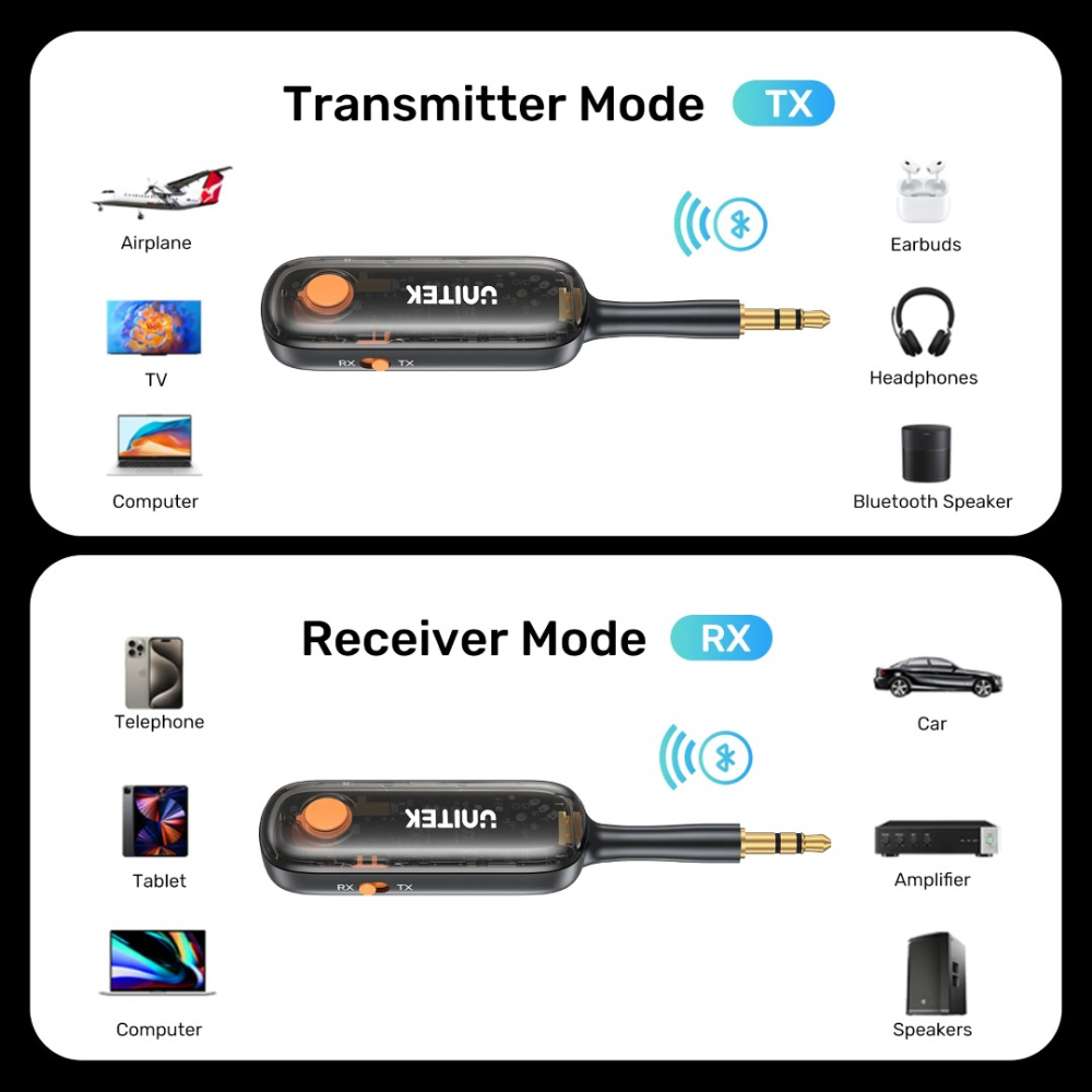 UNITEK B1111A01 2-IN-1 BLUETOOTH TRANSMITTER RECEIVER - Image 8