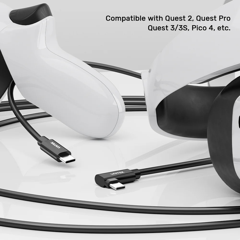 UNITEK C14094ABK01-5M USB-C TO C 90 DEGREE VR LINK PRO CABLE 5M - Image 4