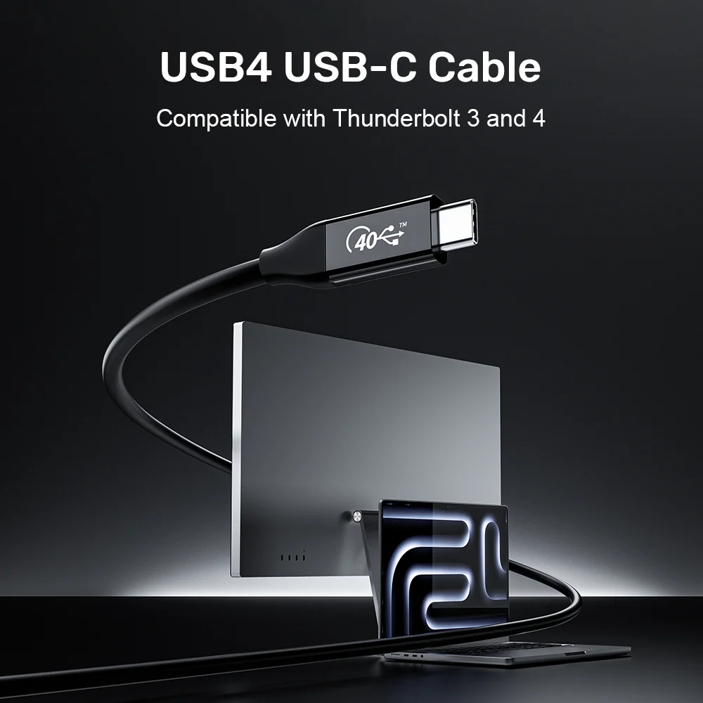 UNITEK C14100ABK01-2M USB4 THUNDERBOLT 3 & 4 USB-C TO C CABLE 240W 8K@60HZ - Image 4
