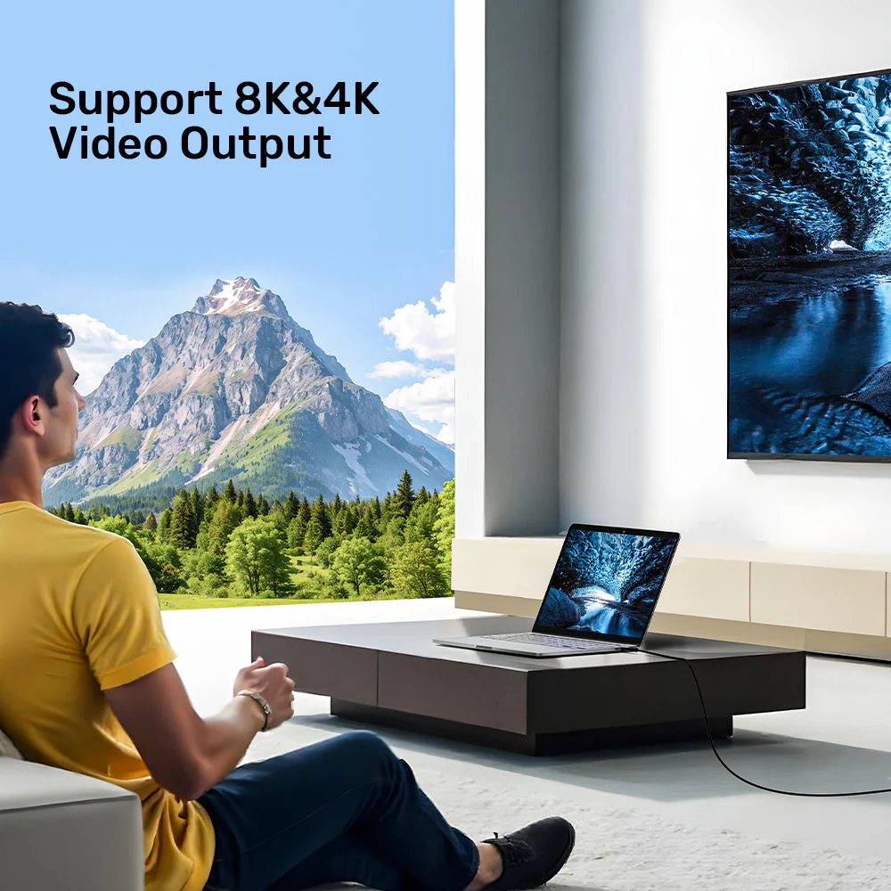 UNITEK C14100ABK01-2M USB4 THUNDERBOLT 3 & 4 USB-C TO C CABLE 240W 8K@60HZ - Image 7