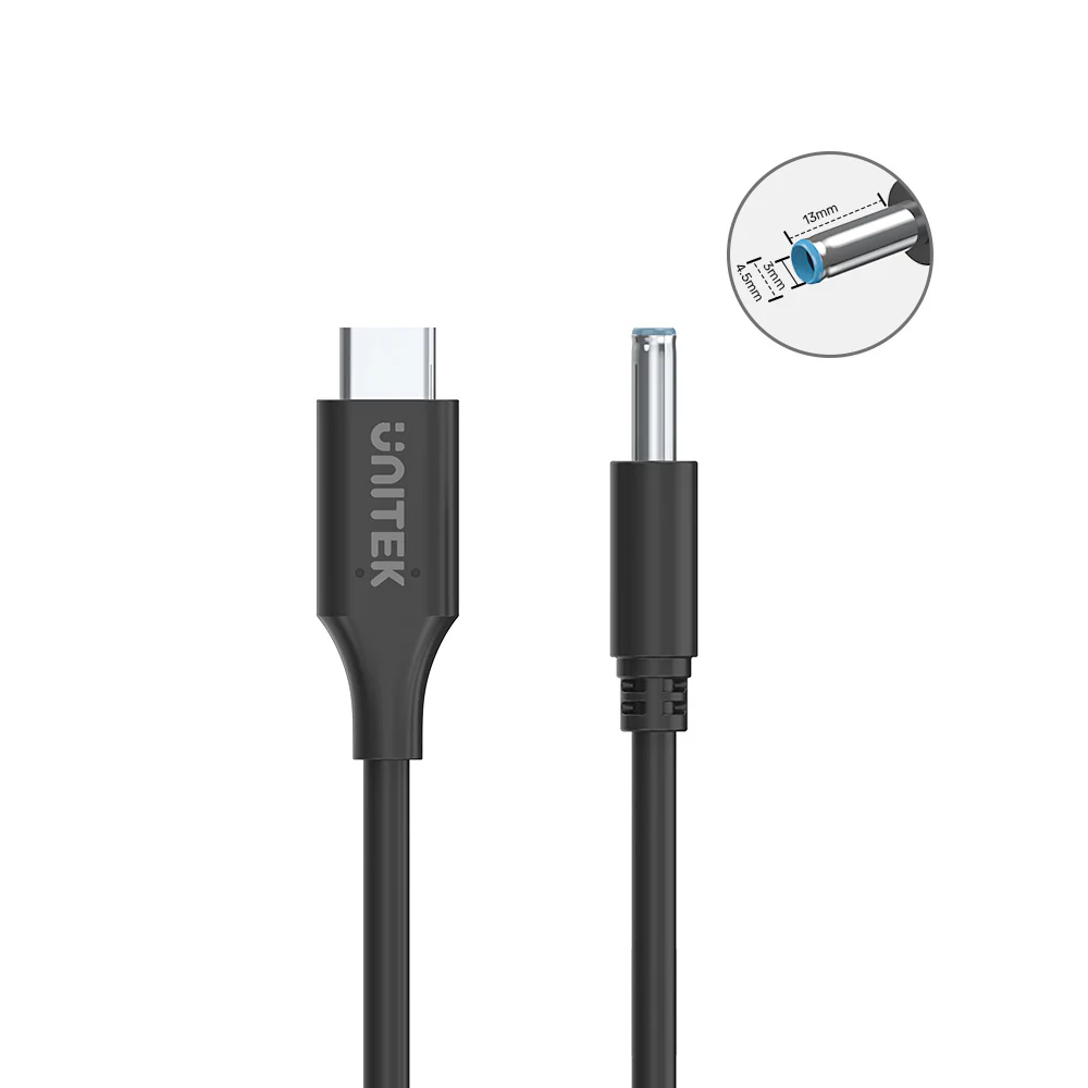 UNITEK C14117BK-1.8M USB-C TO DC HP BLUE PIN ( 4.5 X 3MM ) POWER CHARGING CABLE 65W - Image 3