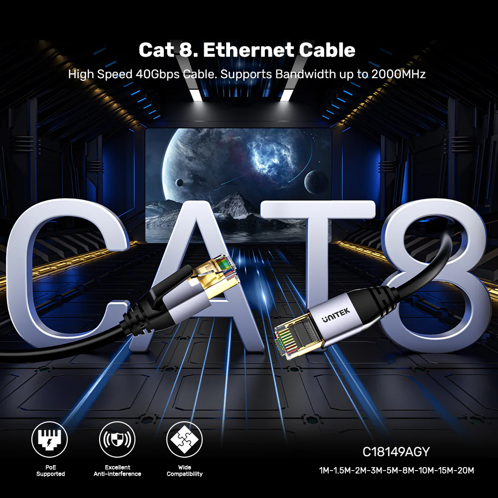 UNITEK C18149AGY03-1.5M CAT8 ETHERNET CABLE 1.5M - Image 7