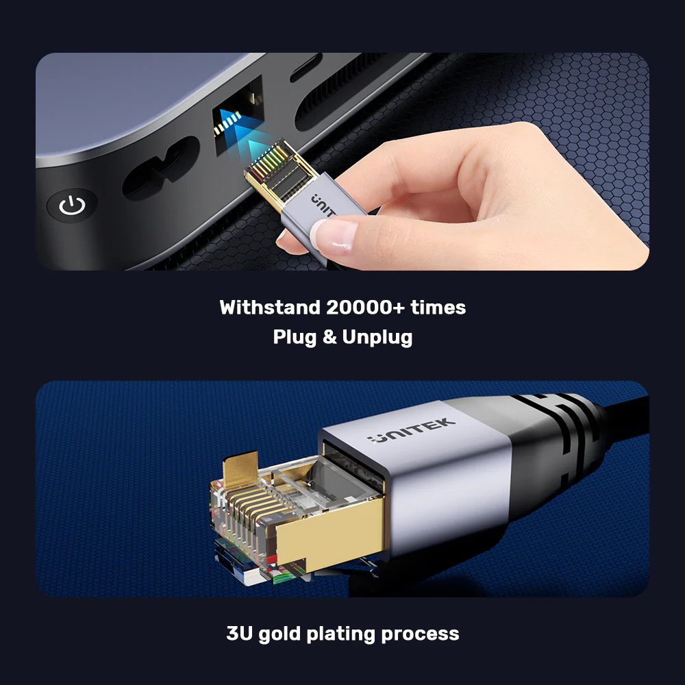UNITEK C18149AGY03-1.5M CAT8 ETHERNET CABLE 1.5M - Image 4