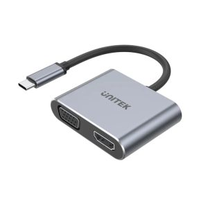 UNITEK D1049A uHUB Q4+ LITE USB-C TO 4K HDMI & FHD VGA & USB PD 100W