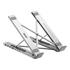 UNITEK D1137AGY01 FOLDABLE LAPTOP STAND WITH 7-IN-1 DOCKING STATON ALUMINIUM