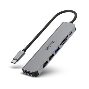 UNITEK H1118A 7-IN-1 USB-C TO HDMI, 3XUSB, CARD READER, PD 100W