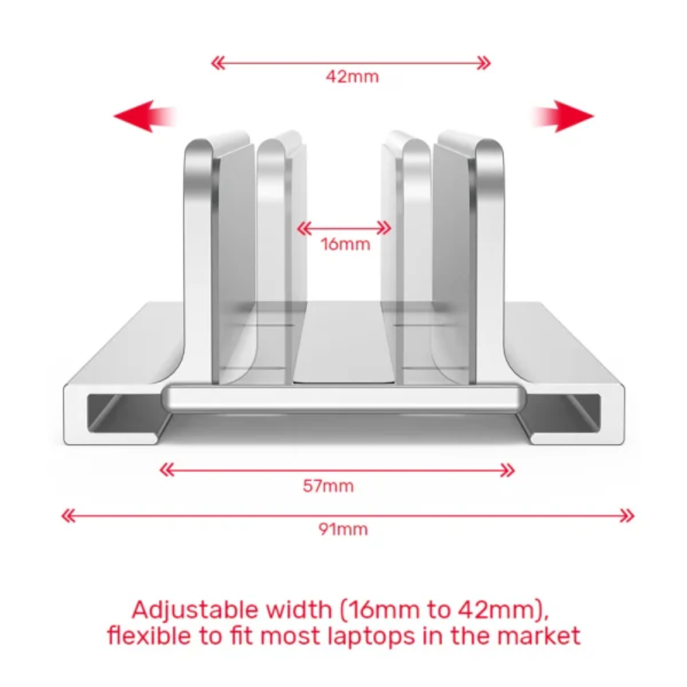 UNITEK OT172GY VERTICAL ADJUSTABLE LAPTOP STAND HOLDER ALUMINUM ALLOY - Image 2